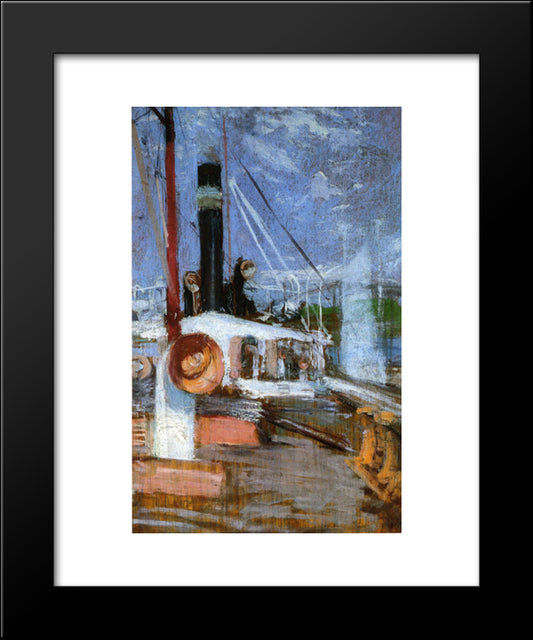 Aboard A Steamer 20x24 Black Modern Wood Framed Art Print Poster by Twachtman, John Henry