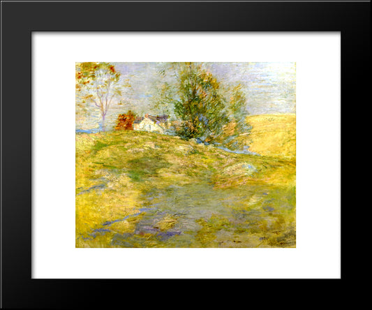 Artist'S Home In Autumn, Greenwich, Connecticut 20x24 Black Modern Wood Framed Art Print Poster by Twachtman, John Henry