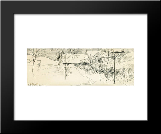 Artist'S House, Greenwich, Connecticut 20x24 Black Modern Wood Framed Art Print Poster by Twachtman, John Henry