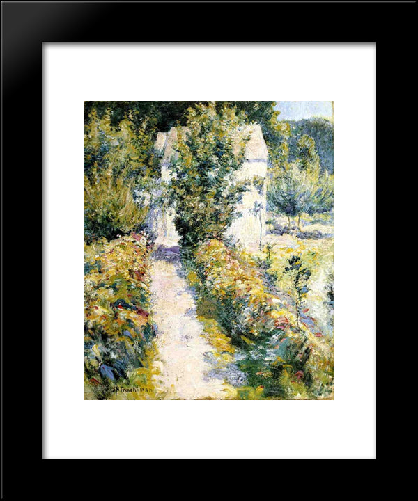 Azaleas 20x24 Black Modern Wood Framed Art Print Poster by Twachtman, John Henry