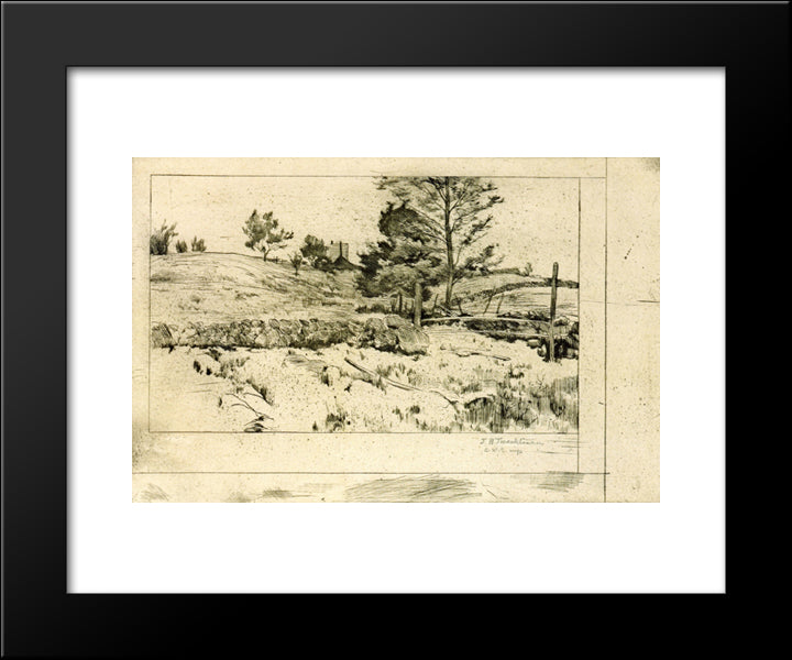 Branchville Fields 20x24 Black Modern Wood Framed Art Print Poster by Twachtman, John Henry