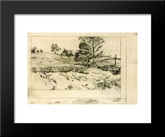 Branchville Fields 20x24 Black Modern Wood Framed Art Print Poster by Twachtman, John Henry