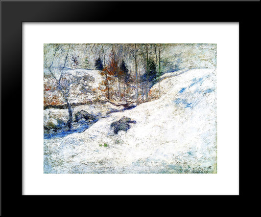 Brook In Winter 20x24 Black Modern Wood Framed Art Print Poster by Twachtman, John Henry