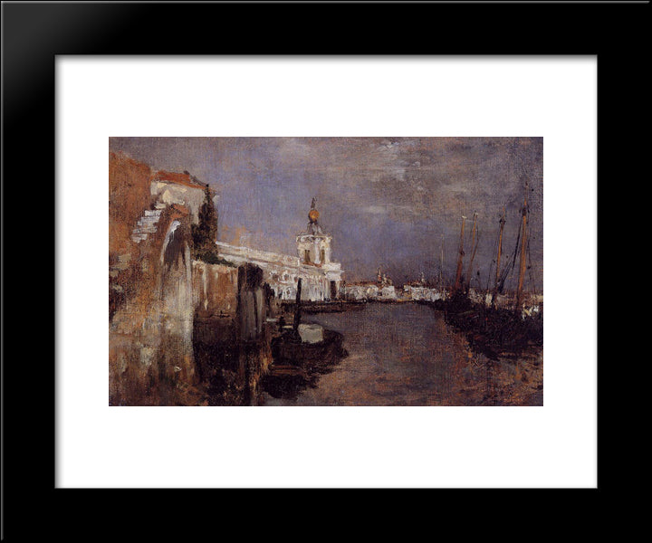 Canal, Venice 20x24 Black Modern Wood Framed Art Print Poster by Twachtman, John Henry