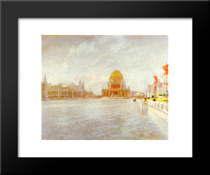 Court Of Honor, World'S Columbian Exposiition 20x24 Black Modern Wood Framed Art Print Poster by Twachtman, John Henry