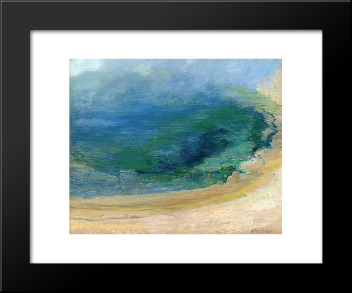 Edge Of The Emerald Pool, Yellowstone 20x24 Black Modern Wood Framed Art Print Poster by Twachtman, John Henry