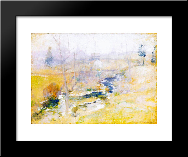 End Of Winter 20x24 Black Modern Wood Framed Art Print Poster by Twachtman, John Henry
