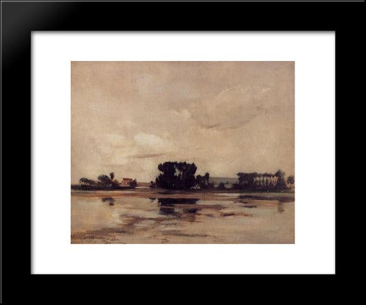 Etang (Also Known As The Pond) 20x24 Black Modern Wood Framed Art Print Poster by Twachtman, John Henry
