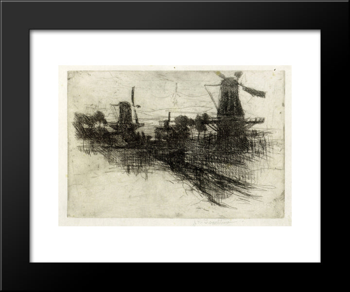 Evening 20x24 Black Modern Wood Framed Art Print Poster by Twachtman, John Henry
