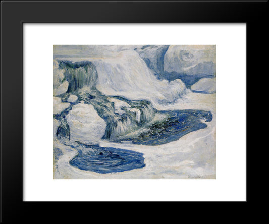 Falls In January 20x24 Black Modern Wood Framed Art Print Poster by Twachtman, John Henry