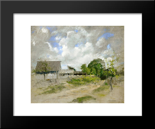 Farm Scene 20x24 Black Modern Wood Framed Art Print Poster by Twachtman, John Henry