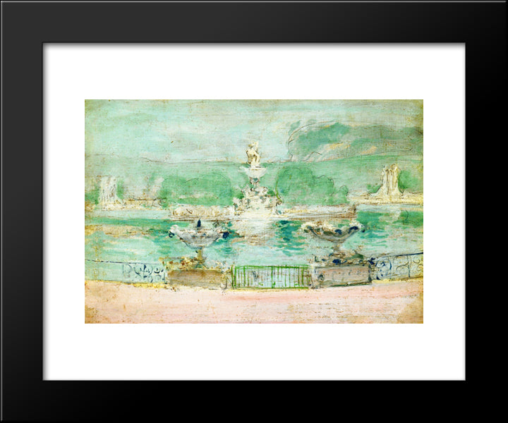 Fountain, World'S Fair 20x24 Black Modern Wood Framed Art Print Poster by Twachtman, John Henry