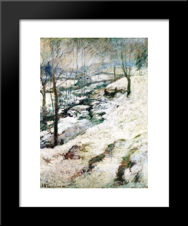 Frozen Brook 20x24 Black Modern Wood Framed Art Print Poster by Twachtman, John Henry