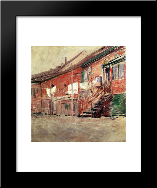 Gloucester, Fishermen'S Houses 20x24 Black Modern Wood Framed Art Print Poster by Twachtman, John Henry