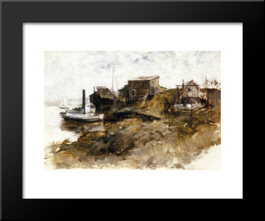Harbor View 20x24 Black Modern Wood Framed Art Print Poster by Twachtman, John Henry