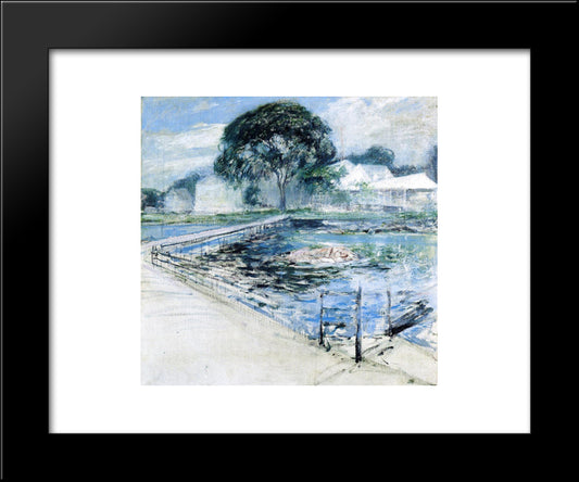 Harbor View Hotel 20x24 Black Modern Wood Framed Art Print Poster by Twachtman, John Henry