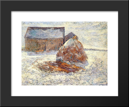 Hayrick 20x24 Black Modern Wood Framed Art Print Poster by Twachtman, John Henry
