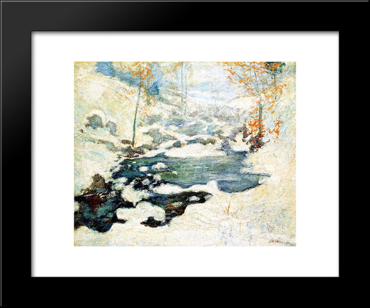 Icebound 20x24 Black Modern Wood Framed Art Print Poster by Twachtman, John Henry