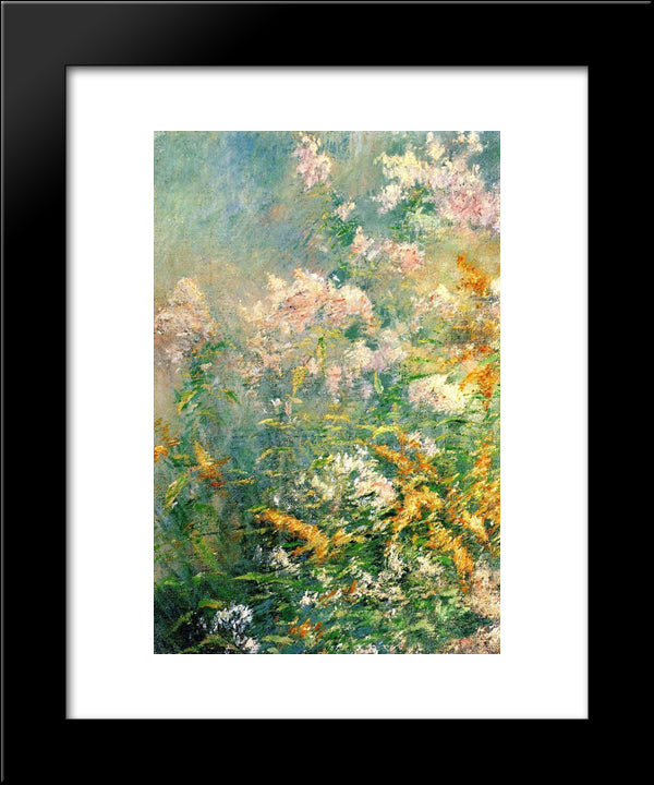 Meadow Flowers (Golden Rod And Wild Aster) 20x24 Black Modern Wood Framed Art Print Poster by Twachtman, John Henry