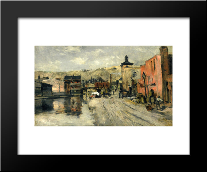 Miami Canal, Cincinnati 20x24 Black Modern Wood Framed Art Print Poster by Twachtman, John Henry