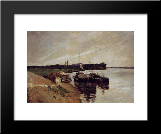 Mouth Of The Seine 20x24 Black Modern Wood Framed Art Print Poster by Twachtman, John Henry