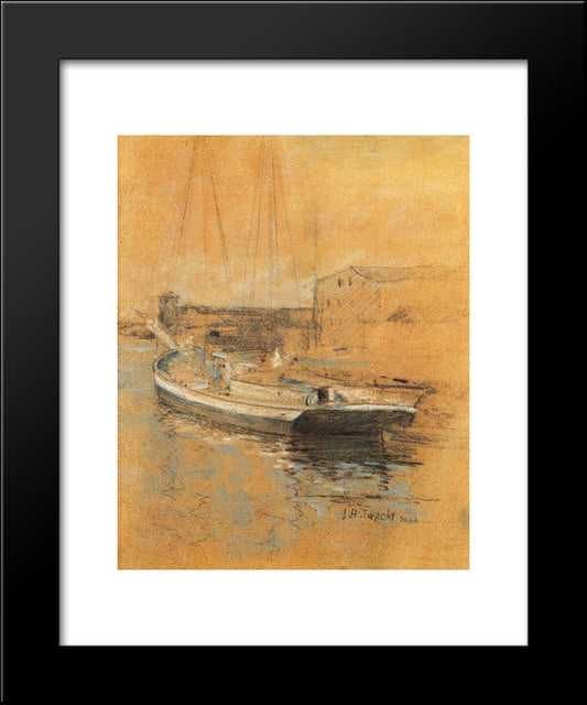Newport Harbor 20x24 Black Modern Wood Framed Art Print Poster by Twachtman, John Henry