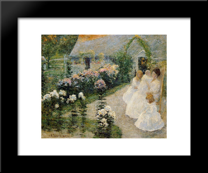 On The Terrace 20x24 Black Modern Wood Framed Art Print Poster by Twachtman, John Henry