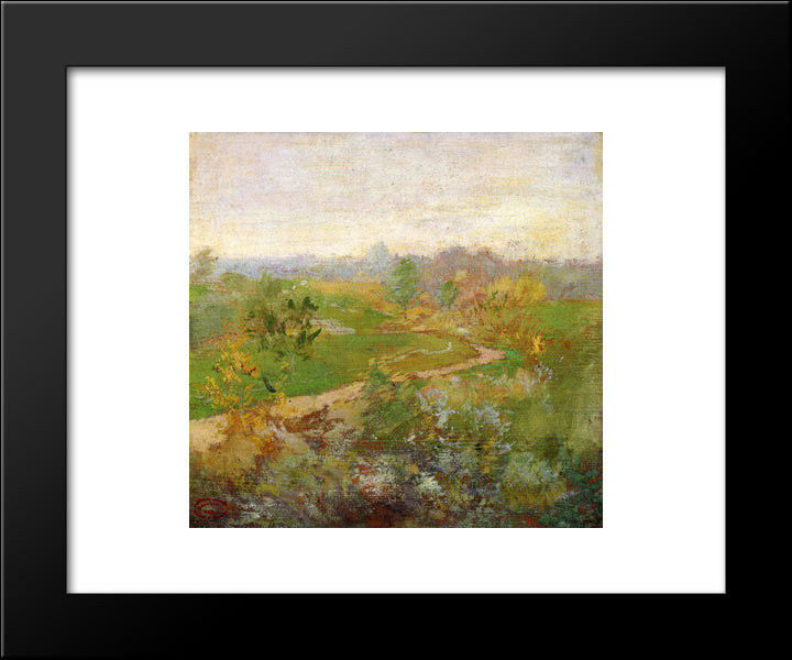 Road Over The Hill 20x24 Black Modern Wood Framed Art Print Poster by Twachtman, John Henry