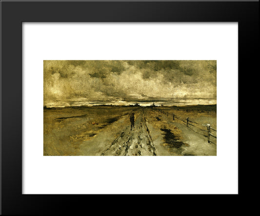 Road Scene, Cincinnati 20x24 Black Modern Wood Framed Art Print Poster by Twachtman, John Henry
