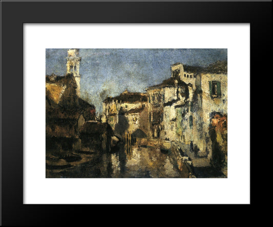 San Trovaso Square, Venice 20x24 Black Modern Wood Framed Art Print Poster by Twachtman, John Henry
