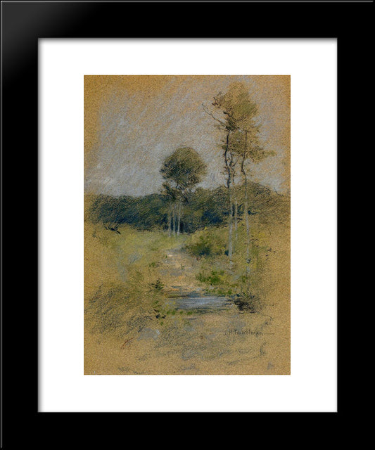 Spring Landscape (Also Known As Spring In Marin County) 20x24 Black Modern Wood Framed Art Print Poster by Twachtman, John Henry