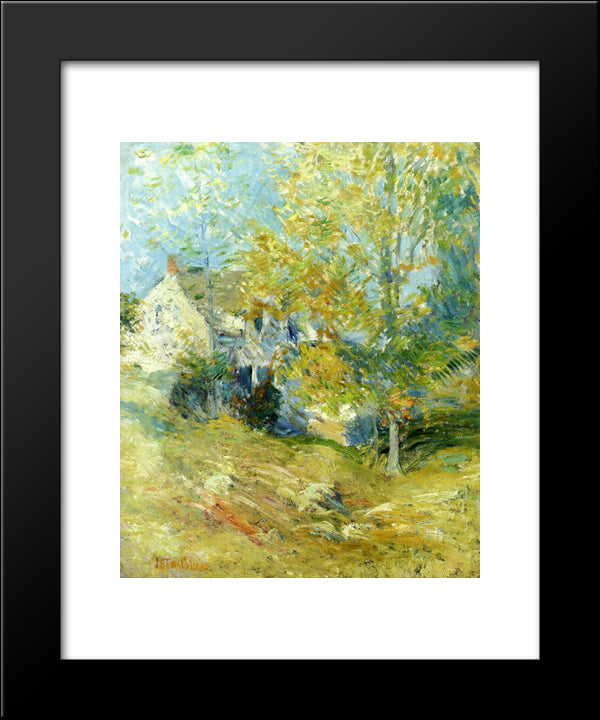 The Artist'S House Through The Trees (Also Known As Autumn Afternoon) 20x24 Black Modern Wood Framed Art Print Poster by Twachtman, John Henry