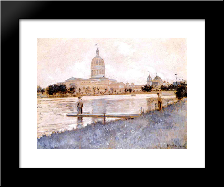 The Chicago World'S Fair, Illinois Building 20x24 Black Modern Wood Framed Art Print Poster by Twachtman, John Henry