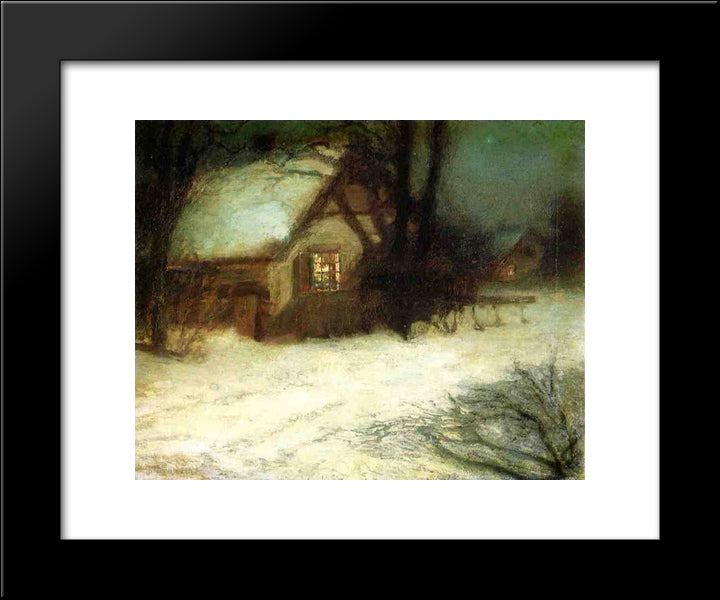 The Christmas Tree 20x24 Black Modern Wood Framed Art Print Poster by Twachtman, John Henry