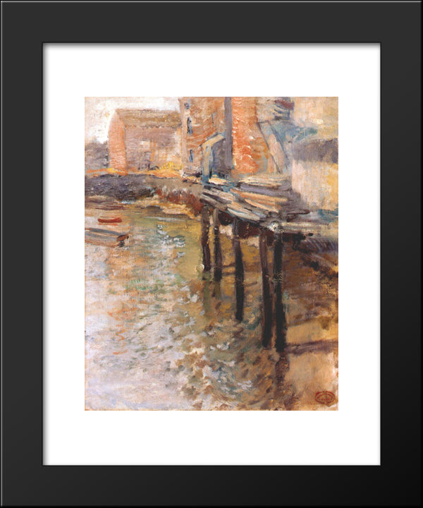 The Old Mill At Cos Cobb 20x24 Black Modern Wood Framed Art Print Poster by Twachtman, John Henry