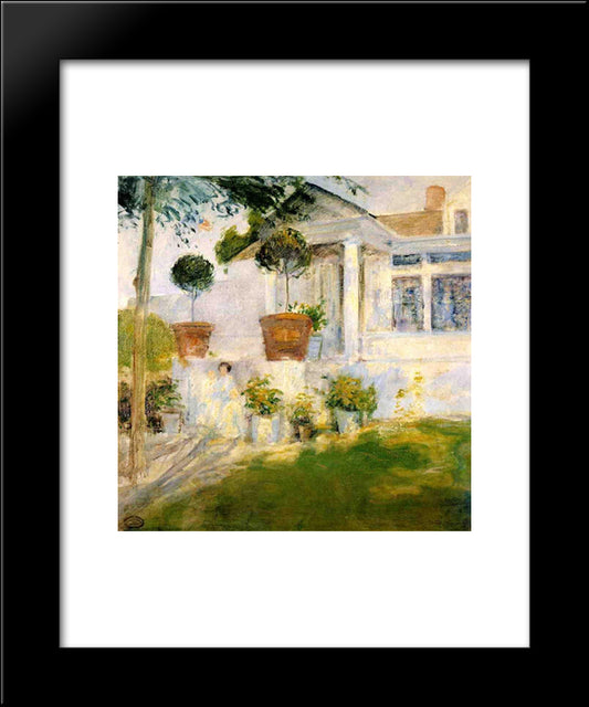The Portico 20x24 Black Modern Wood Framed Art Print Poster by Twachtman, John Henry