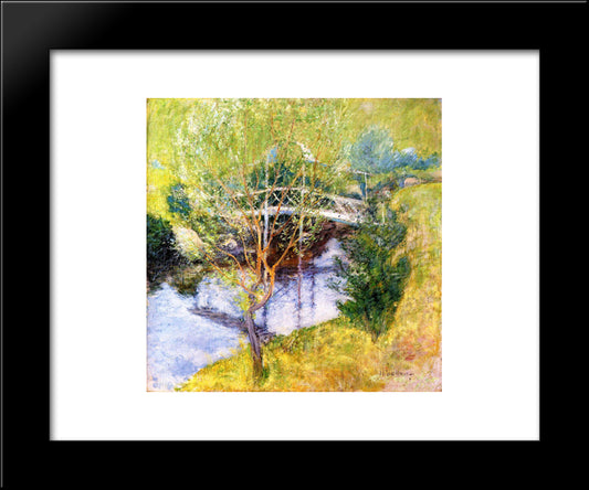 The White Bridge 20x24 Black Modern Wood Framed Art Print Poster by Twachtman, John Henry