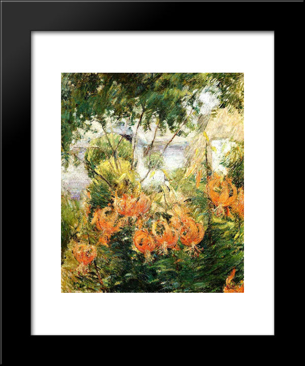 Tiger Lilies 20x24 Black Modern Wood Framed Art Print Poster by Twachtman, John Henry