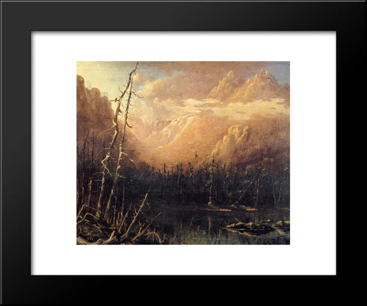 Tuckerman'S Ravine 20x24 Black Modern Wood Framed Art Print Poster by Twachtman, John Henry