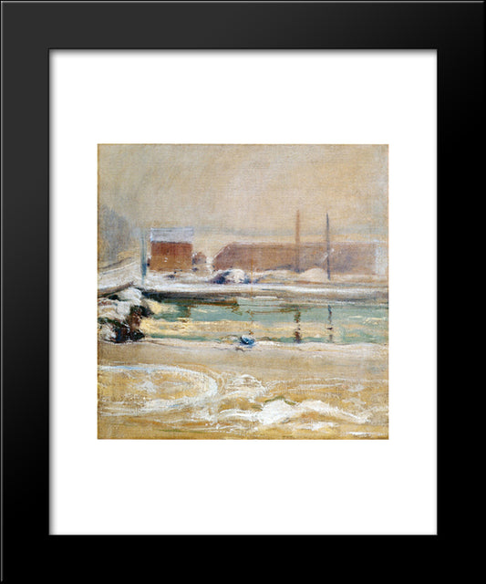 View From The Holley House, Winter 20x24 Black Modern Wood Framed Art Print Poster by Twachtman, John Henry
