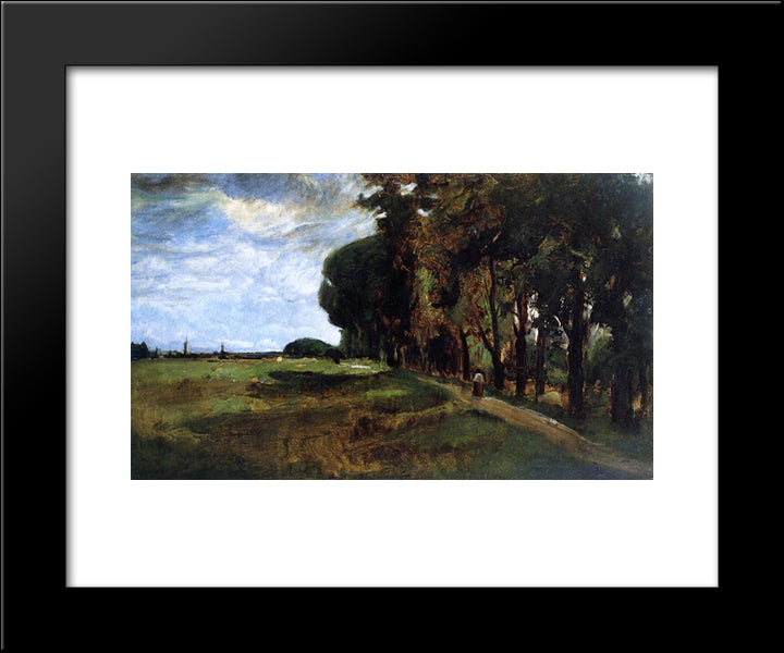 View Near Polling 20x24 Black Modern Wood Framed Art Print Poster by Twachtman, John Henry
