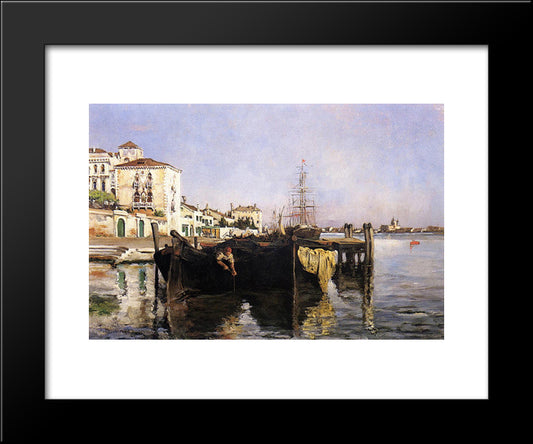 View Of Venice 20x24 Black Modern Wood Framed Art Print Poster by Twachtman, John Henry