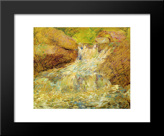 Waterfall, Greenwich 20x24 Black Modern Wood Framed Art Print Poster by Twachtman, John Henry