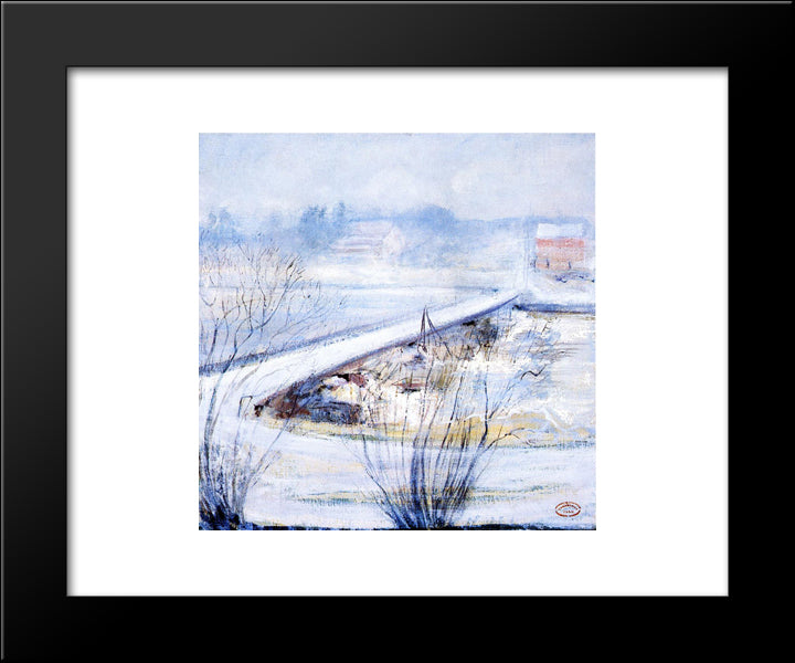 Winter 20x24 Black Modern Wood Framed Art Print Poster by Twachtman, John Henry