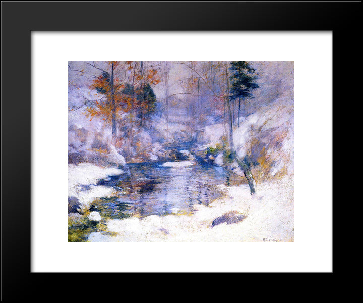 Winter Harmony 20x24 Black Modern Wood Framed Art Print Poster by Twachtman, John Henry