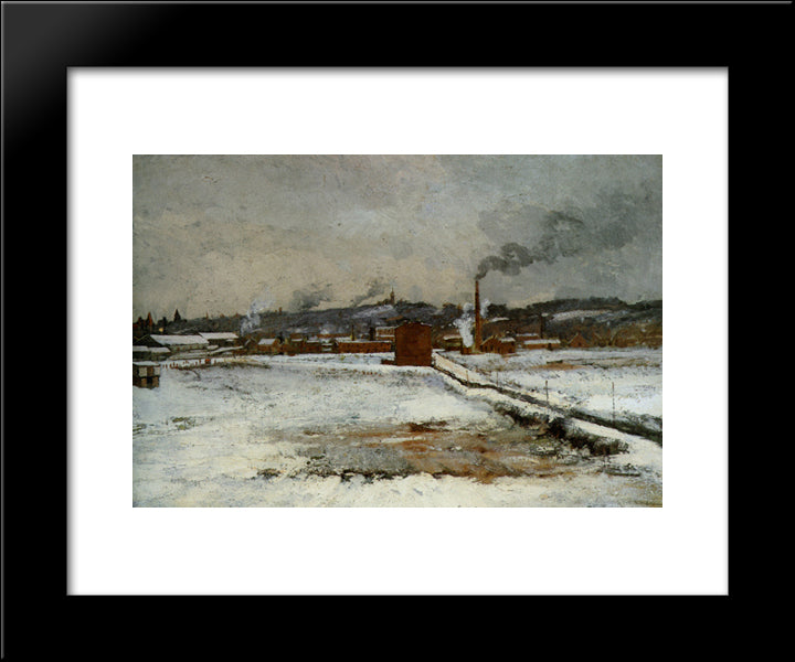 Winter Landscape 20x24 Black Modern Wood Framed Art Print Poster by Twachtman, John Henry