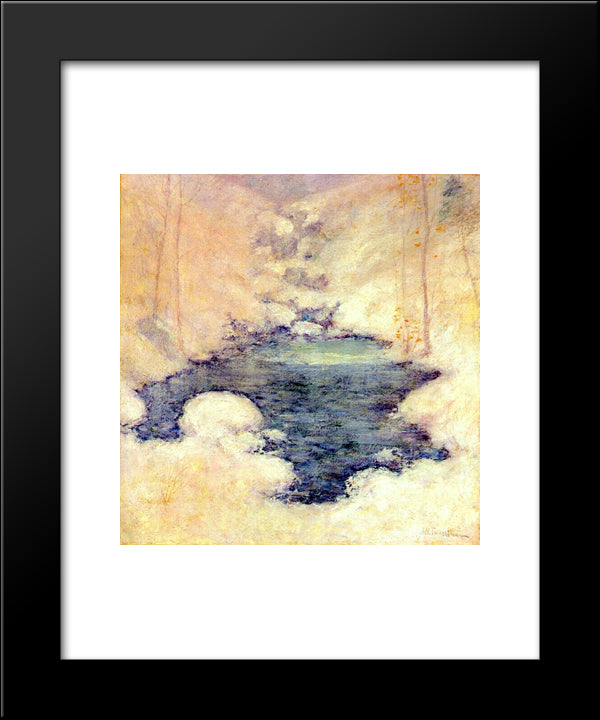 Winter Silence 20x24 Black Modern Wood Framed Art Print Poster by Twachtman, John Henry