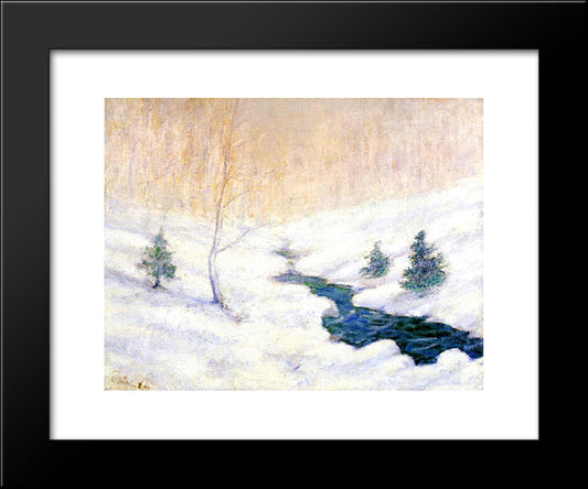Woodland Stream In A Winter Landscape 20x24 Black Modern Wood Framed Art Print Poster by Twachtman, John Henry