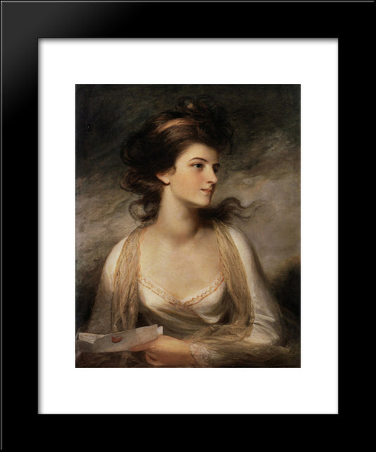 Portrait Of A Lady As Evelina 20x24 Black Modern Wood Framed Art Print Poster by Hoppner, John