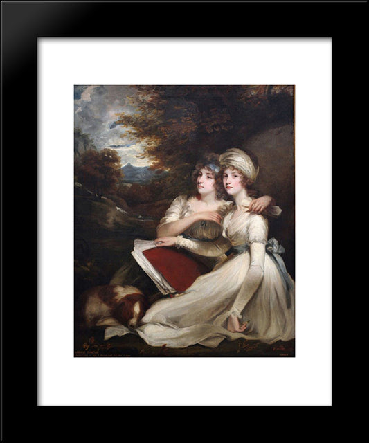 The Frankland Sisters 20x24 Black Modern Wood Framed Art Print Poster by Hoppner, John